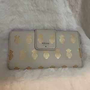 Fossil Gold Owl Bifold Wallet